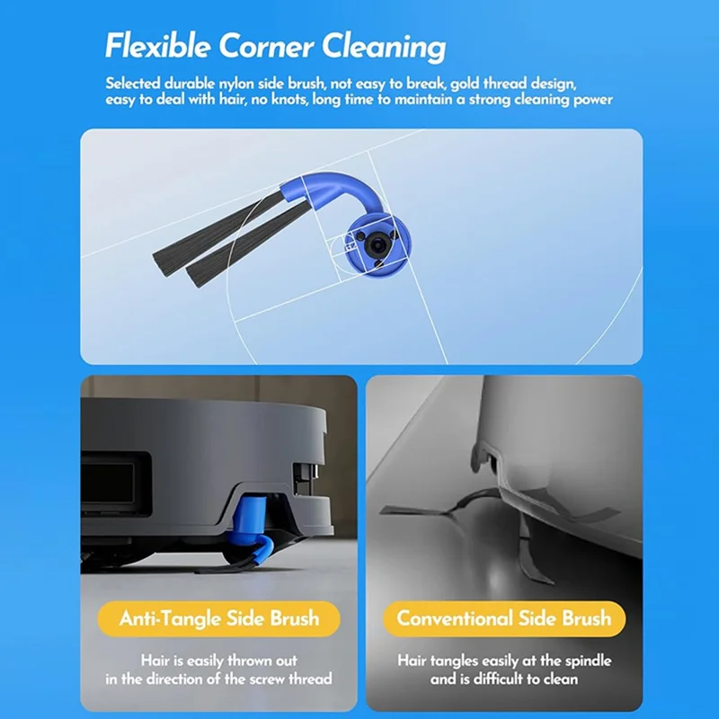 JUNSUNMAY 8Pcs  /  Set For Ecovacs Deebot X9 Pro Omni  /  X9 Pro Main Brush Filter Dust Bag Replacement Parts Kit Robot Vacuum Accessories