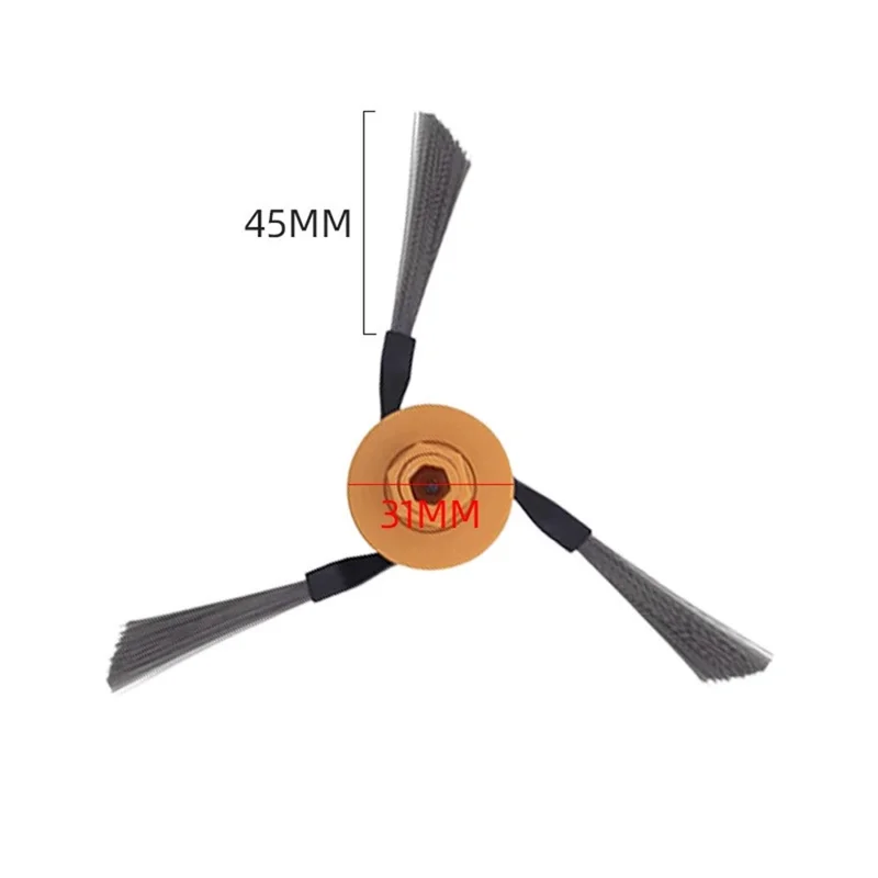 For Dreame X60 Max Ultra / S60 Side Brush Vacuum 3 Arms 45mm Sweep Corner Edge Cleaning Brush - Orange
