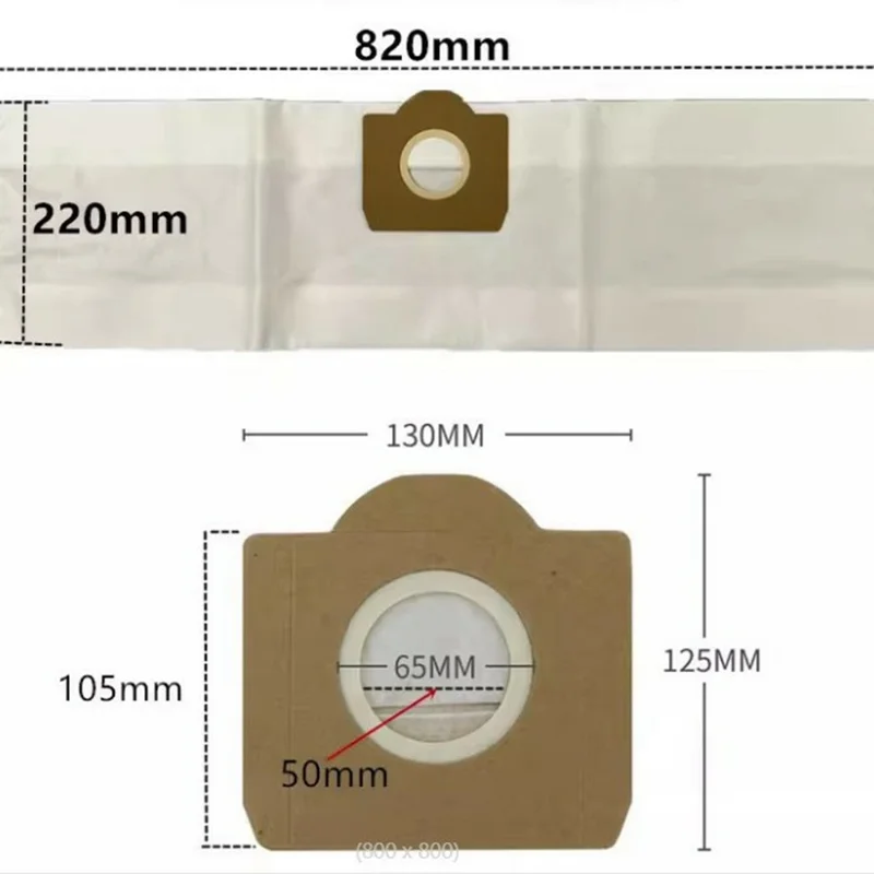 For Karcher WD 3 Non-woven Fabric Dust Bag Vacuum Cleaner Dust Collection Bag Replacement Part - White