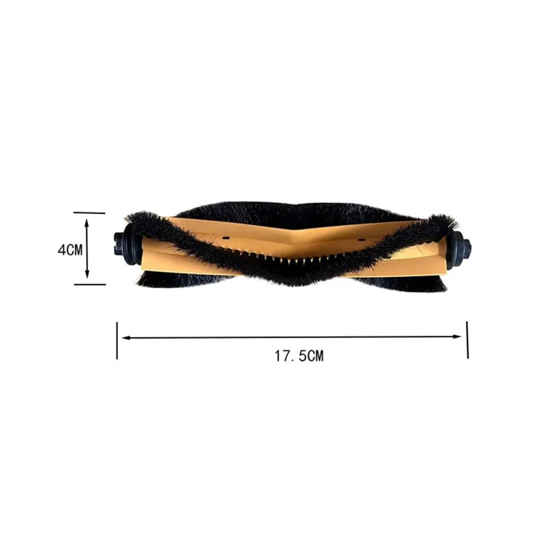 For Dreame D20 Air Plus Robot Vacuum Main Brush Roller Microfiber Plastic Cleaning Brush Replacement Part -Yellow
