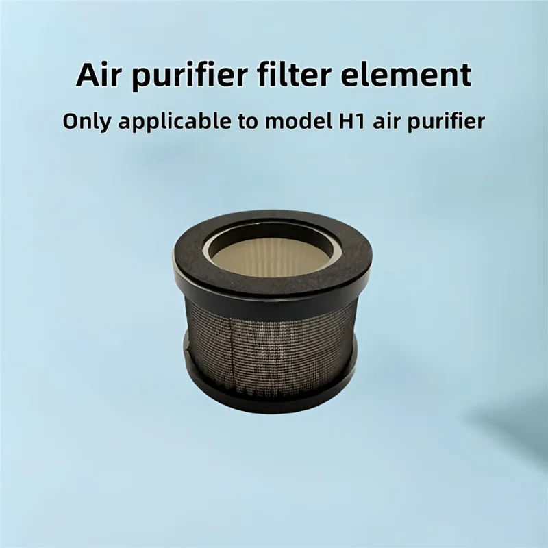 HEPA Filter for H1 Negative Ion Desktop Air Purifier Cylindrical Filter Element Replacement Part - Black