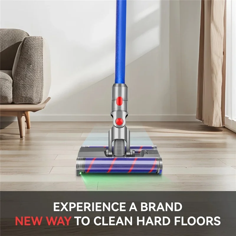 Dual Row Soft Roller Brush for Dyson V7 / V8 / V10 / V11 / V15 Vacuum Cleaner Floor Attachment with LED Light