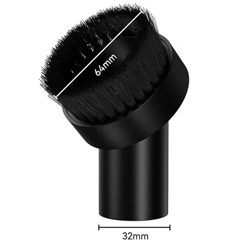 Testina Universale Angolata a 90° in Plastica da 32 mm con Setole ad Anello per Aspirapolvere Philips / Midea - Nera