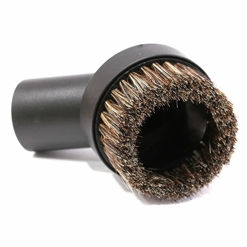Universal 32mm Horsehair Mixed Round Brush Nozzle Attachment for Philips  /  Midea Vacuum Cleaner - Black