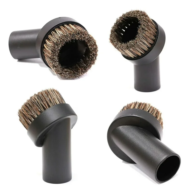 Universal 32mm Horsehair Mixed Round Brush Nozzle Attachment for Philips  /  Midea Vacuum Cleaner - Black