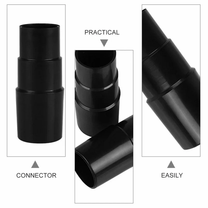 31mm to 35mm  /  39mm Three-Stage Vacuum Cleaner Adapter Connector PP Hose Fitting for Philips  /  Midea Vacuum Cleaners - Black
