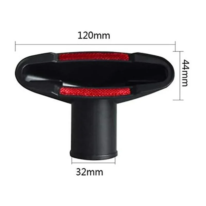 Vacuum Cleaner Upholstery Nozzle PP Plastic Flexible Antistatic Attachment for Sofa Bed Mattress Cleaning - Black+Red