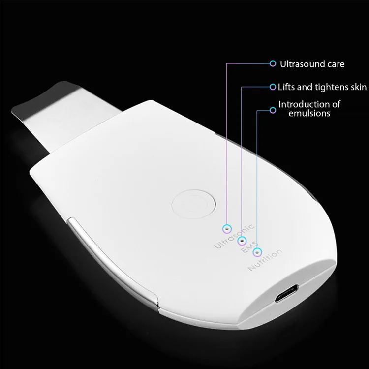 YJK028 Ultrasonic EMS Skin Scrubber Face Spatula Blackhead Remover Pore Cleaning Tool Beauty Device for Deep Cleansing