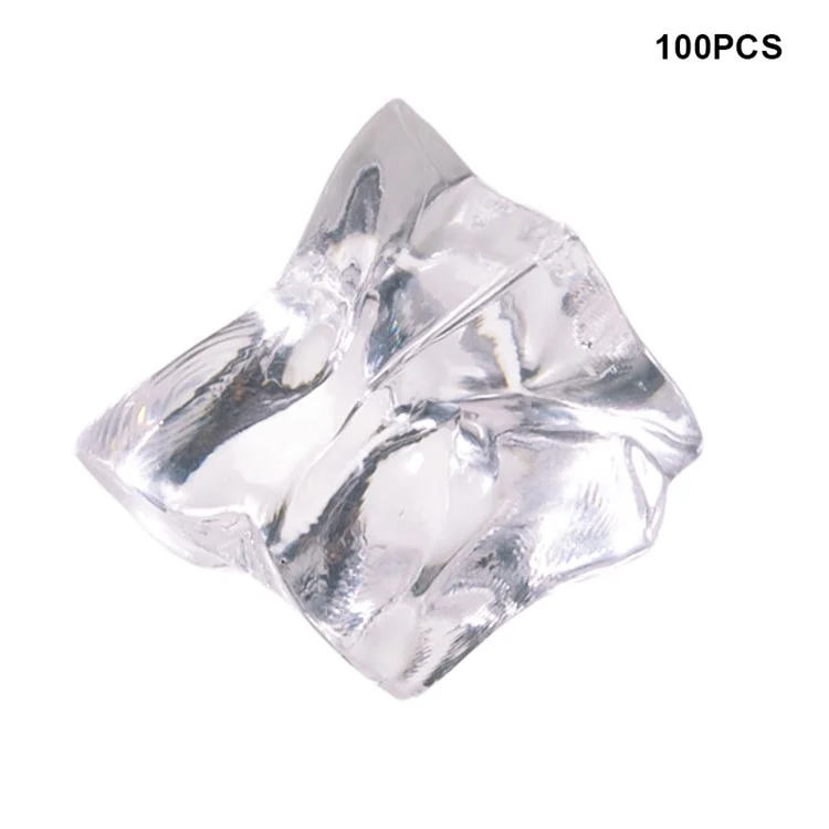 100Pcs Plastic Stone Vase Filler Fake Crystal Diamond Decoration for Aquarium Fish Tank, Size L