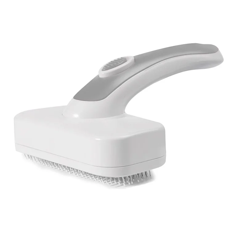 MX-C31 Pet Hair Removal Comb Stainless Steel Bristles Handheld Dog Brush Hair Removal Tool - Grey