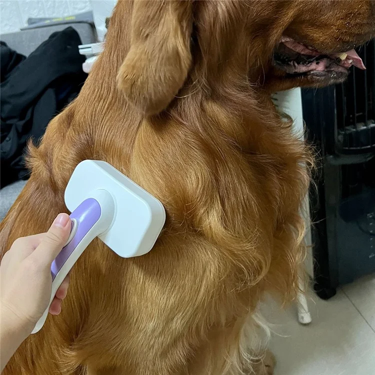MX-C31 Pet Hair Removal Comb Stainless Steel Bristles Handheld Dog Brush Hair Removal Tool - Grey