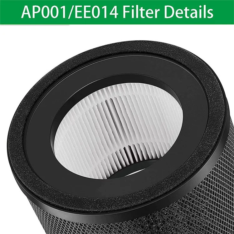 For TaoTronics TT-AP001 / VAVA VA-EE014 HEPA Filter Replacement Cleaner Cleaning Air Purifier Melt-blown Paper+ABC+Black PP Mesh Filter