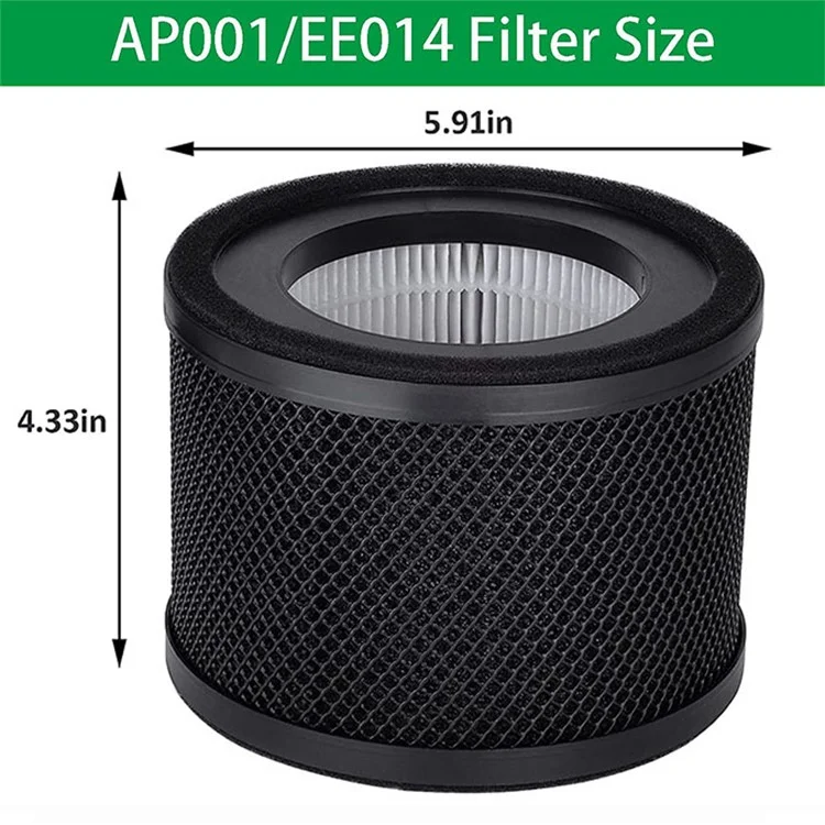 For TaoTronics TT-AP001 / VAVA VA-EE014 HEPA Filter Replacement Cleaner Cleaning Air Purifier Melt-blown Paper+ABC+Black PP Mesh Filter