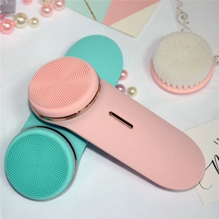 NY-S802A Limpiador Facial Eléctrico Sónico Portátil Herramientas de Limpieza Facial Compacto Dispositivo de Belleza Facial - Verde