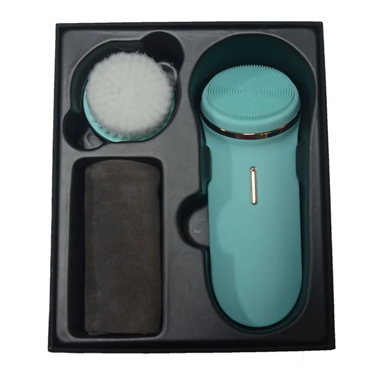 NY-S802A Limpiador Facial Eléctrico Sónico Portátil Herramientas de Limpieza Facial Compacto Dispositivo de Belleza Facial - Verde