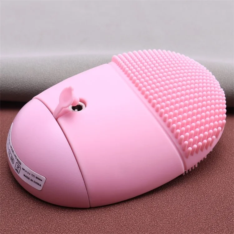 Brosse de nettoyage du visage en silicone mini HQ-A005, masseur pour les soins de la peau - Rose