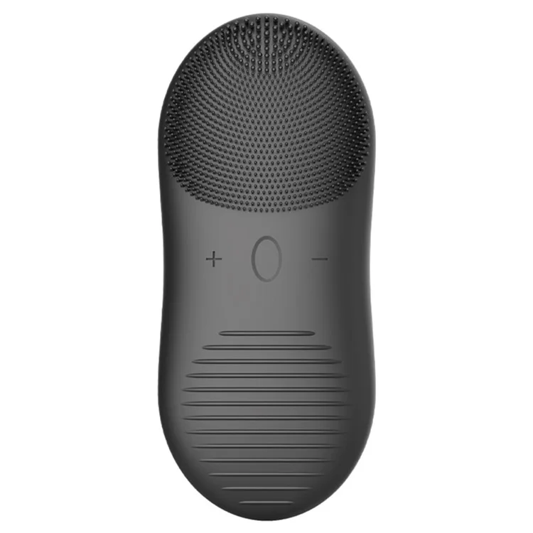 HQ-A008 Silicone Facial Cleansing Brush Sonic Electric Face Washing Instrument IPX7 Waterproof Facial Cleaner - Black