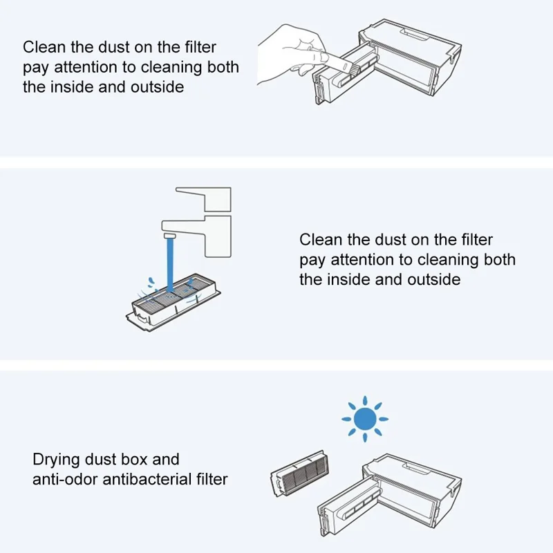 Filtre antibactérien de rechange pour Ecovacs X2 / X2 Pro Pièce de filtre de robot de balayage