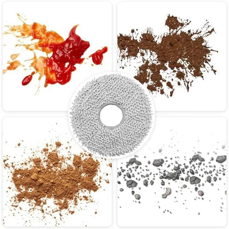 JUNSUNMAY 4Pcs Vacuum Cleaner Mop Pad for ECOVACS X1 Turbo  /  X1 Omni  /  X2 Omni  /  T10 Turbo  /  T10 Omni  /  T20  /  T20 Omni - Grey