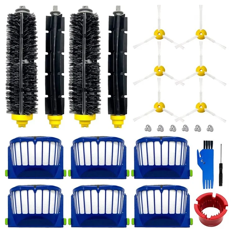 1 Set For iRobot Series 600 Replacement Kit (2 PairsxMain Brush+6xFilter+6xSide-Edge Brush+3 Cleaning Tools)