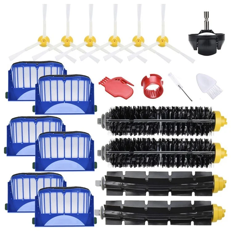 1 Set für iRobot Roomba 600-Serie 2 Paar Hauptbürste + 6 Filter + 6 Seitenkantenbürste + 4 Reinigungswerkzeuge + 1 Rad