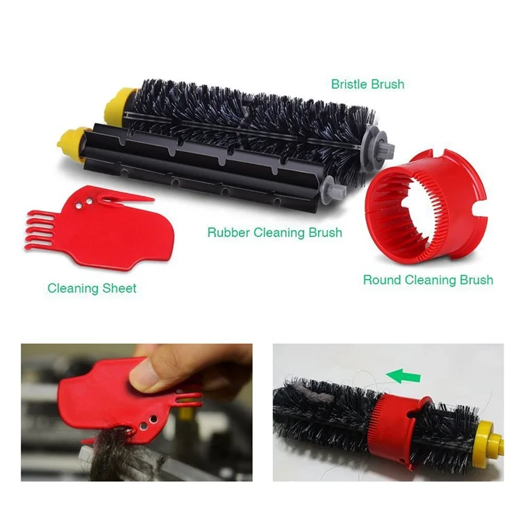 1 set para iRobot Roomba serie 600 / serie 700 Kit de herramientas de limpieza (5 cepillos + 3 peines)