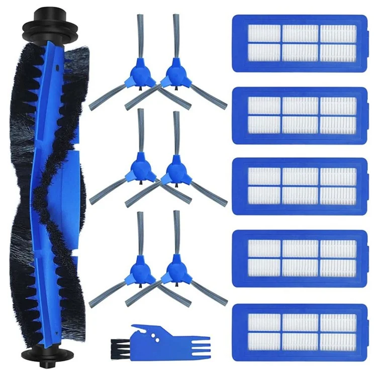 13 pièces / Set pour Eufy RoboVac 15C Max / G32 Pro / 11S Max / G30 / 30C Max / G20 Hybrid Brosse principale + 6 brosses latérales + 5 filtres + outil de nettoyage