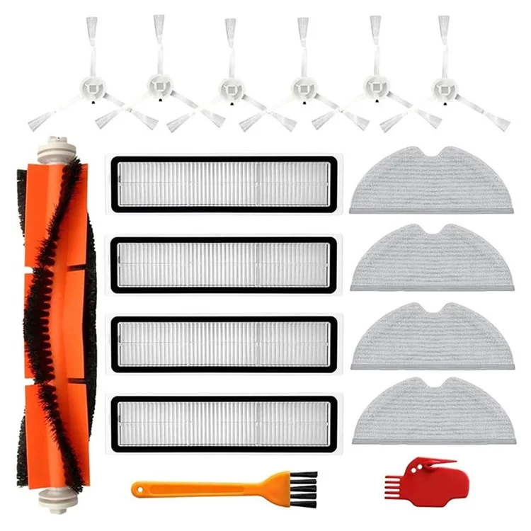 Pour aspirateur robot Dreame L10 Pro / D9 : 6 brosses latérales + 4 filtres + 4 chiffons + 1 brosse principale + 2 outils de nettoyage