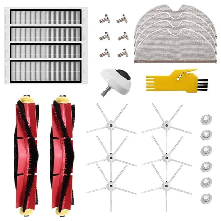 30 pièces / Ensemble pour Roborock S60 / S50 Kit de brosses de nettoyage Brosse latérale-Brosse principale Outil de nettoyage Filtre avec vis