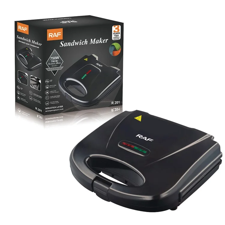 RAF R.201 Sanduicheira para 2 Sanduíches de Lados Duplos Maker de Café da Manhã (Sem Certificado da FDA)