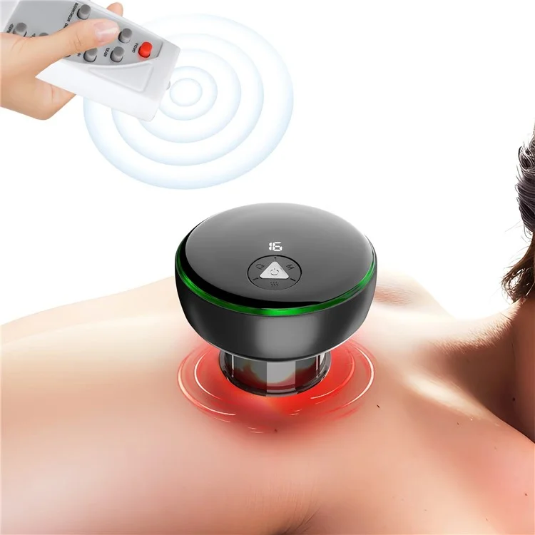 SC05 Smart Cupping Machine Remote Massager Rechargeable Therapy Vacuum Heated Cupping Massager - Negro
