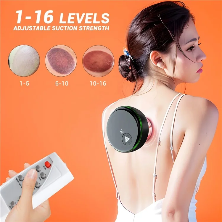 SC05 Smart Cupping Machine Remote Massager Rechargeable Therapy Vacuum Heated Cupping Massager - Negro
