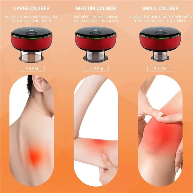 SC05 Smart Cupping Machine Remote Massager Rechargeable Therapy Vacuum Heated Cupping Massager - Negro