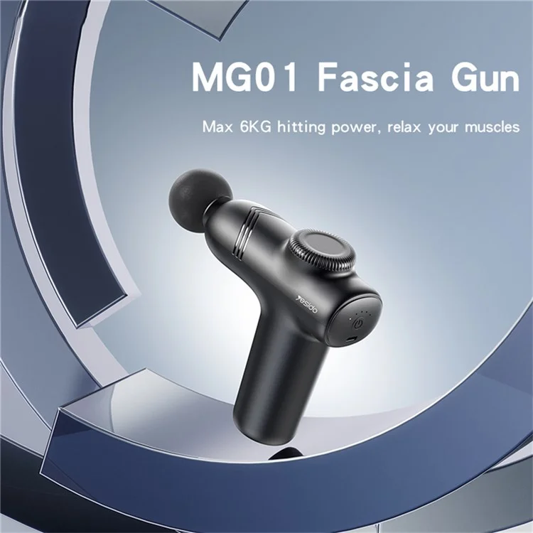 Yesido Mg01 5 Geschwindigkeit Muskelrelief Tragbare Tiefe Gewebemassagepistole Mit 4 Köpfen