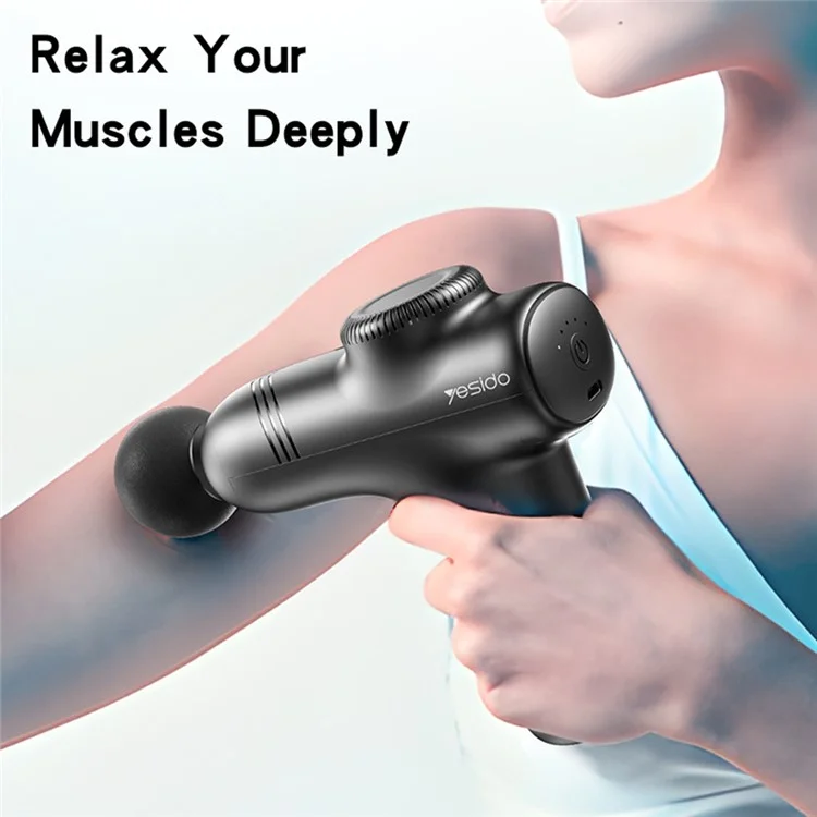 Yesido Mg01 5 Geschwindigkeit Muskelrelief Tragbare Tiefe Gewebemassagepistole Mit 4 Köpfen
