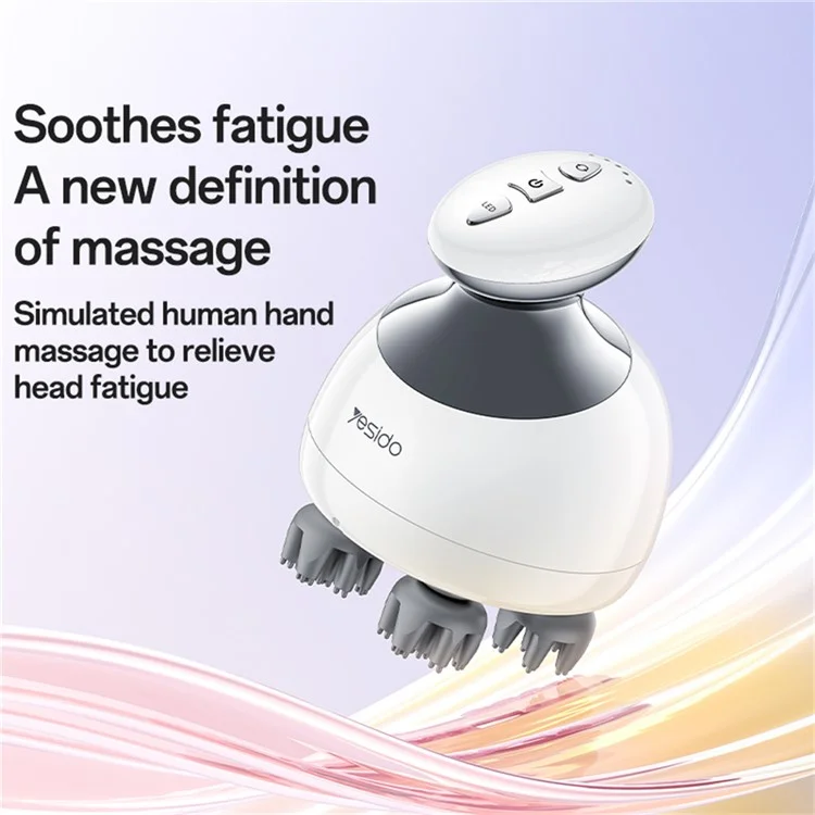 YESIDO MG12 IPX7 Massageador de Cabeça à Prova d'Água com Baixo Ruído e Base de Carregamento Removível
