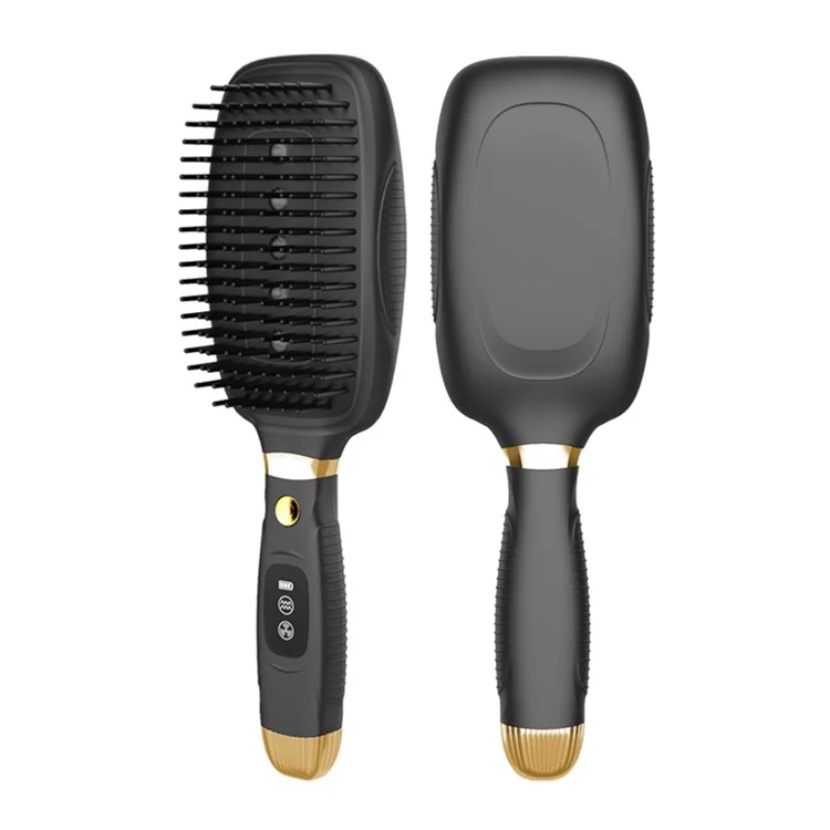 HC2006 Pente de Massagem Elétrico com Vibração, Terapia de Luz Vermelha, EMS Microcorrente para Estimulação do Crescimento Capilar - Preto