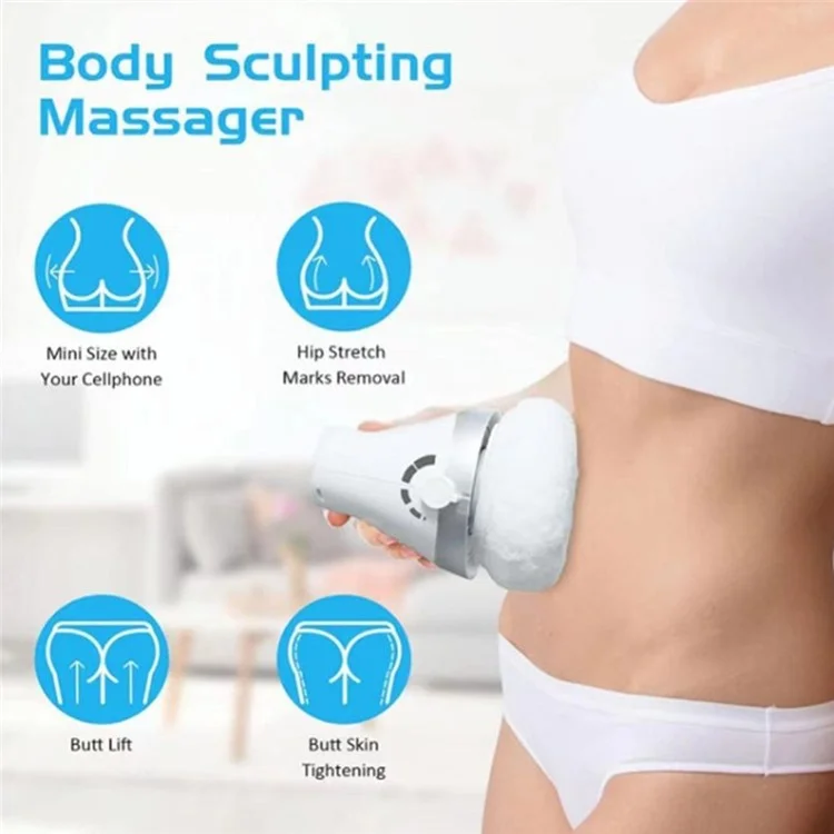 Handheld Body Massager Multi-Function Anti-Cellulite Device with 3 Washable Massage Pads - EU Plug