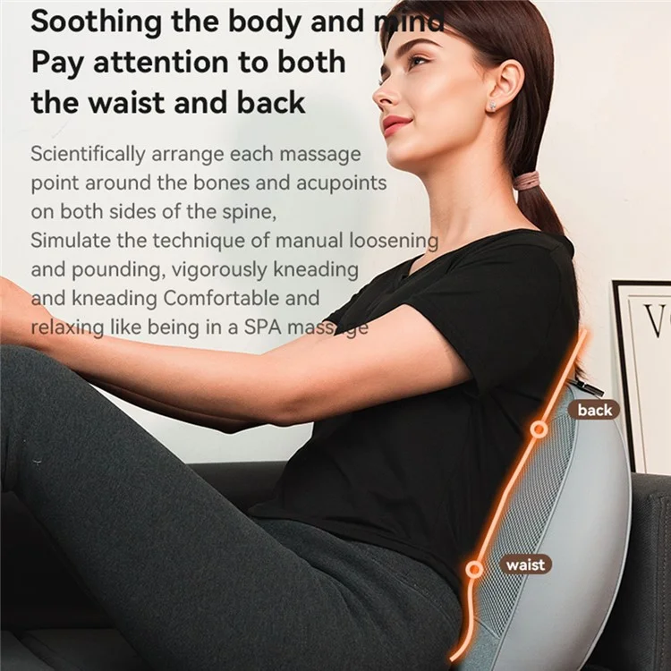 YESIDO MG15 Wiederaufladbarer Rückenmassagegerät mit Wärmefunktion Ergonomisch zur Ermüdungserleichterung Massagewerkzeug