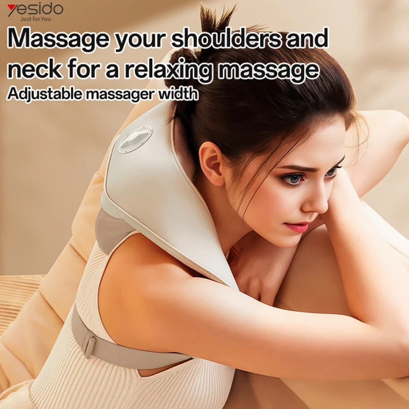 YESIDO MG11 3 Modes Adjustable Width Neck and Shoulder Massager Heat Therapy Massage Device