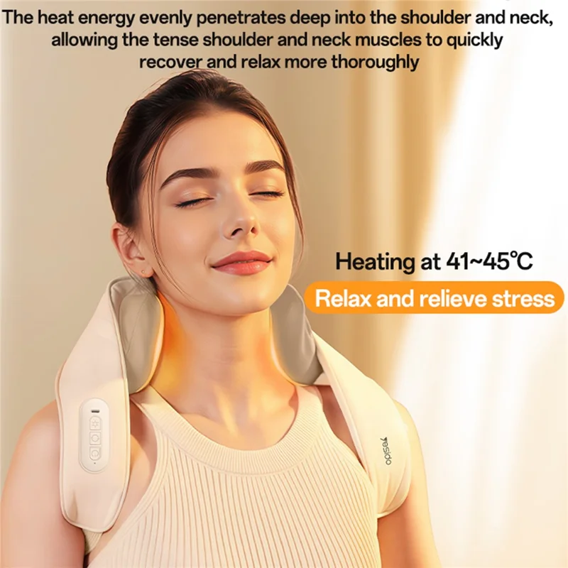 YESIDO MG11 3 Modes Adjustable Width Neck and Shoulder Massager Heat Therapy Massage Device
