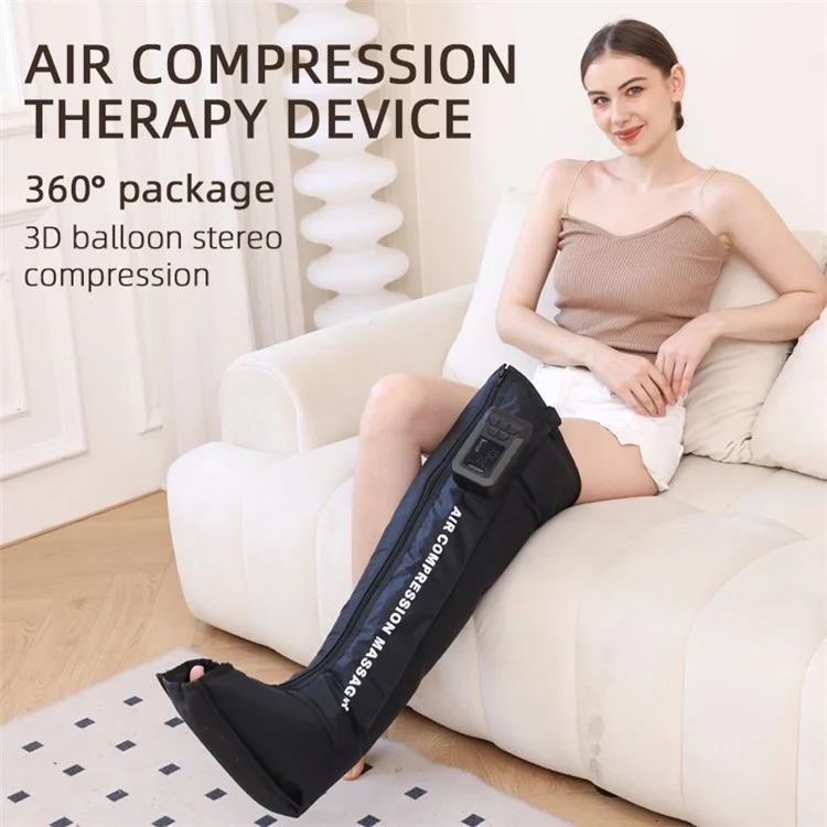 ST-504 1Pc LCD Display Air Pressure Electric Massager Cordless Leg Relaxer Foot Cover Heat Therapy Machine