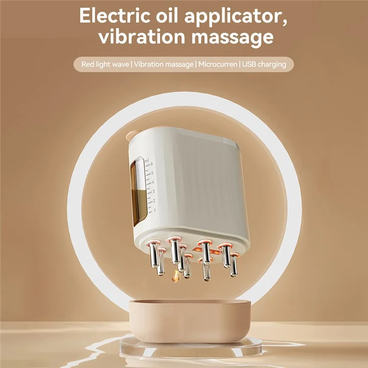 2213 Massageador de Couro Cabeludo com Terapia de Luz Vermelha Aplicador Elétrico de Líquido para Crescimento Capilar com Rolo de Massagem