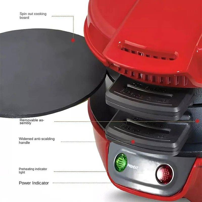 Máquina Multifuncional para Café da Manhã - Sanduíche, Hambúrguer, Ovo e Bife (Livre de BPA, Sem FDA), 220V Plug Europeu - Cinza