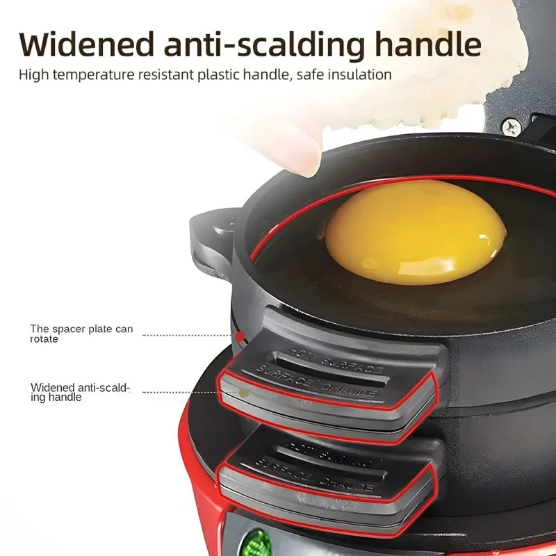 Máquina Multifuncional para Café da Manhã - Sanduíche, Hambúrguer, Ovo e Bife (Livre de BPA, Sem FDA), 220V Plug Europeu - Cinza