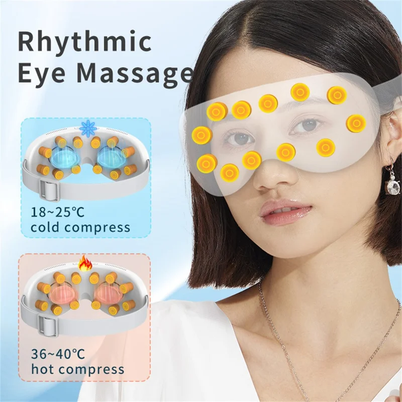 Maschera per occhi AR-225 con massaggio a compressione calda e fredda, vibrazione e compatibilità Bluetooth per la riproduzione musicale