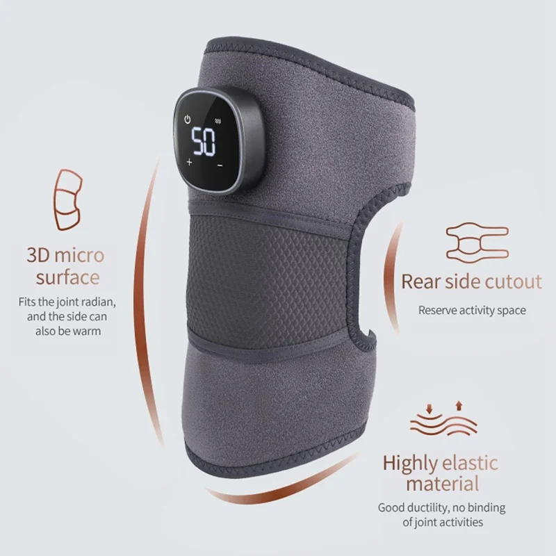 YC-906B 1Pc Electric Heating Knee Brace 3 Levels Hot Compress Vibration Massage Device for Elbow Shoulder