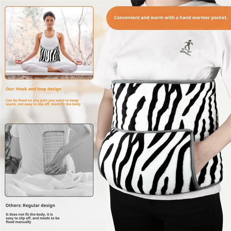 HP3040 Electric Heating Pad with Timer Temperature Control Waist Belt Warmer for Office / Home - Grey / US Plug