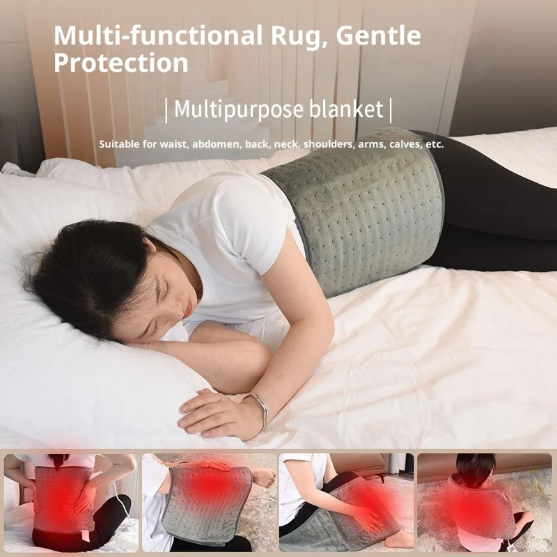 Almofada de Aquecimento Inteligente HP3060A Ajustável Terapia de Temperatura Cobertor para Escritório / Casa Cobertor Elétrico Cinto para Cintura - Cinza / Plugue EUA