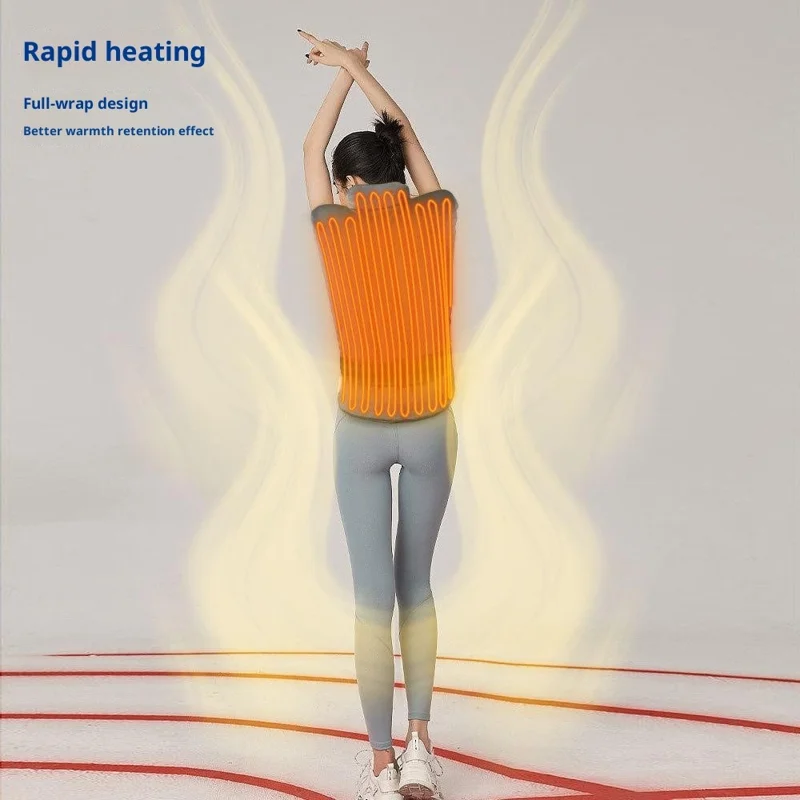 Riscaldamento HP4076B Pad Vest Wrap Spalla Collo Schiena con 6 Impostazioni di Calore / 4 Impostazioni Timer per Sollievo dal Dolore - Grigio / Spina USA